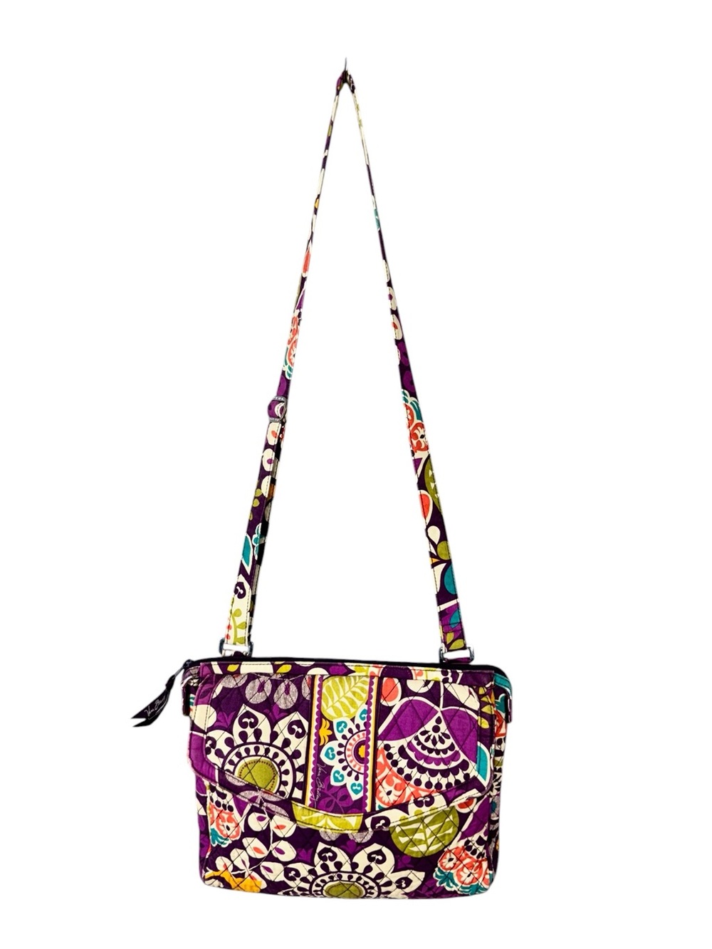 Vera Bradley Plum Crazy Hipster Retired Purse Bag Crossbody Shoulder - Picture 2 of 8